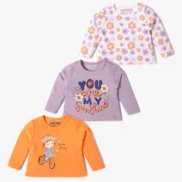 Infants Pack of 3 Printed Round-Neck T-Shirts-image-20