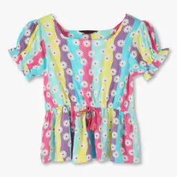 Girls Floral Print Regular Fit Top-image-52