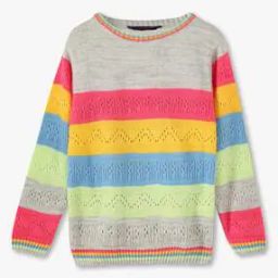 Girls Patterned-Knit Round-Neck Sweater-picture-52