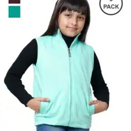 Pack of 3 Zip-Front Sleeveless Jacket-43