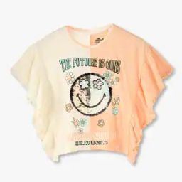 Girls Spliced Ruffle Regular Fit Round-Neck T-Shirt-picture-25