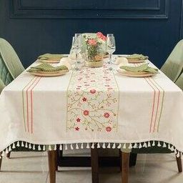 Embroidered 4-Seater Table Cover-32