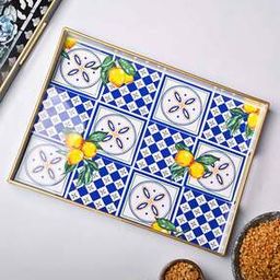 Floral Print Rectangular-Shaped Tray-image-12