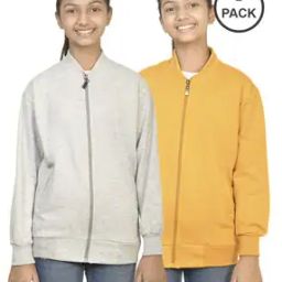 Pack of 2 Girls Zip-Front Jackets with Full Sleeves-image-64