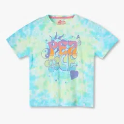 Girls Typographic Print Regular Fit Crew-Neck T-Shirt-image-21