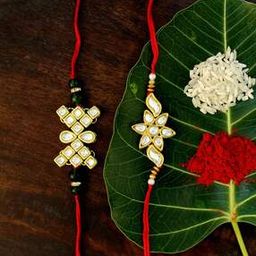 Pack of 2 Stone-Studded Rakhi Bracelets-picture-20