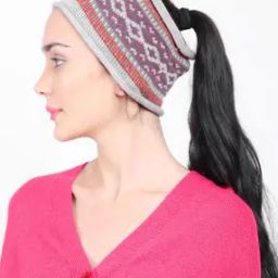 Bhcp-091221-013 Geometric Print Knitted Wool Head Band-1