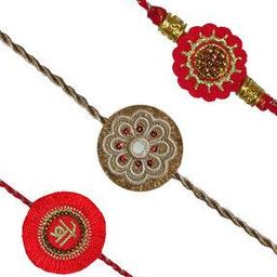 Set of 3 Embroidered Handcrafted Rakhis-10