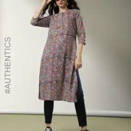 Sanganer Handblock Print Cotton Kurta with Pocket-image-55