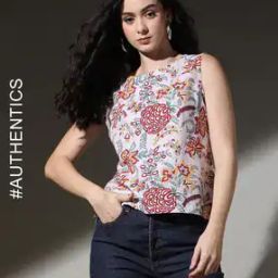 Sanganer Handblock Print Cotton Back Open Kaza Button Top-image-44