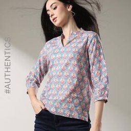 Sanganer Handblock Print Cotton Kurti-image-19
