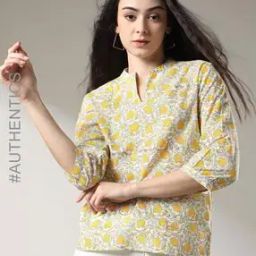 Sanganer Handblock Print Cotton Kurti-image-85