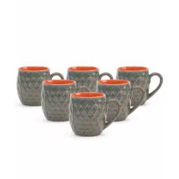 Set of 6 Handcrafted Stoneware Coffee Mugs Set-image-22