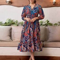 Women Paisley Print Gown Dress-image-83