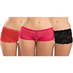 Women Pack of 3 Lace Boyshorts-image-45