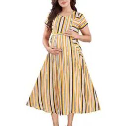 Striped A-line Dress-image-28