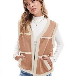 Regular Fit Borg Faux Suede Gilet-image-53
