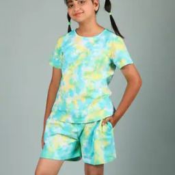 Girls Tie & Dyed Top & Shorts Set-image-40