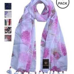 Pack of 6 Women Floral Print Stole-image-86