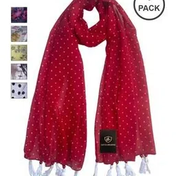 Pack of 6 Women Floral Print Stole-image-96