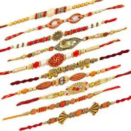 CO1000338 Pack of 10 Beaded Rakhis-image-20