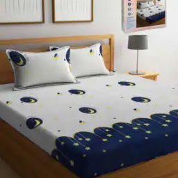 300 TC Printed King-Size Bedsheet with Pillow Covers-image-56