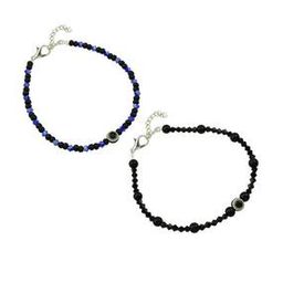 Pack of 2 Men Pearl Beaded Bracelets with Lobster Claw-12