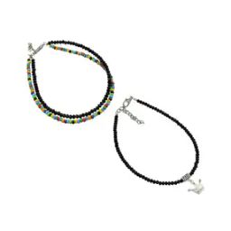 Pack of 2 Men Pearl Beaded Bracelets with Lobster Claw-11