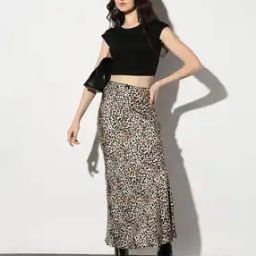 Animal Print Straight Fit Maxi Skirt-image-12