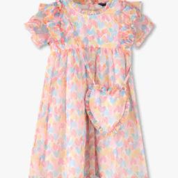 Girl Printed A-Line Dress with Bag-image-32