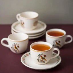 fabindia Ceramic Casted Pushp Cup and Saucer Set image 1
