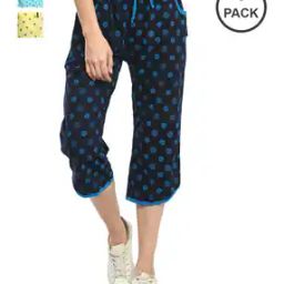 Pack of 3 Printed Relaxed Fit Capris-image-36