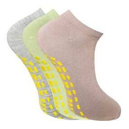 Women Pack of 3 Ankle-Length Socks with Silicone Grip -image-89