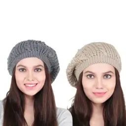 Pack of 2 Knitted Beret Caps-32