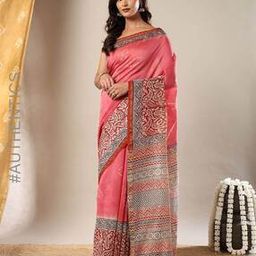 Handblock Tie & Dye Print Shibori Saree-image-45