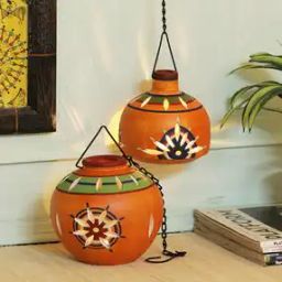 Set of 2 Tea Light Diya Lanterns-10
