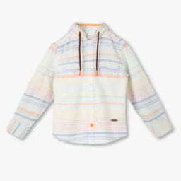 Boys Striped Regular Fit Hooded Shirt-image-15