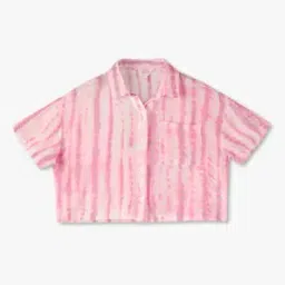 point cove Girls Tie & Dye Loose Fit Crop Shirt-picture-30