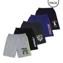 Pack of 5 Shorts with Contrast Taping-image-98