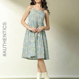 Sanganer Handblock Print Cotton Strappy Dress-image-24