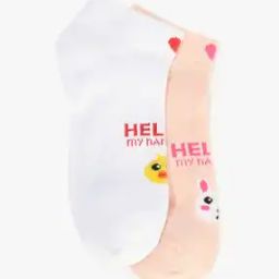 Women Pack of 2 Graphic Print Ankle-Length Socks-image-60