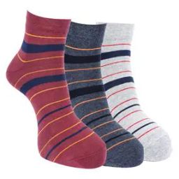 Pack of 3 Men Striped Ankle-Length Socks-image-12