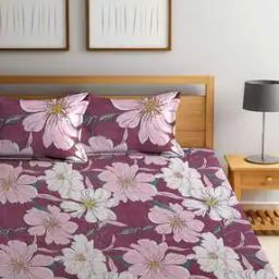 300 TC Floral Print King-Size Bedsheet with Pillow Covers-42