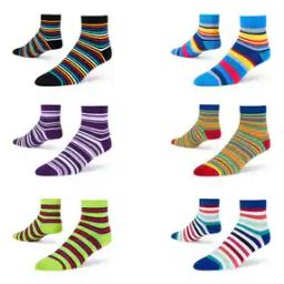 Men Pack of 6 Striped Ankle-Length Socks-image-9