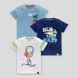 Pack of 3 Graphic Print Crew-Neck T-Shirts-image-96