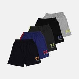 Pack of 5 Graphic Print Flat Front Shorts-image-1