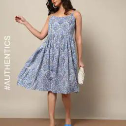 Sanganer Handblock Print Cotton Dress-image-99