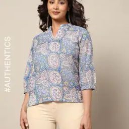 Sanganer Handblock Print Cotton Relaxed Fit Top-image-78