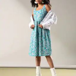 Women Floral Print Fit & Flare Dress-17