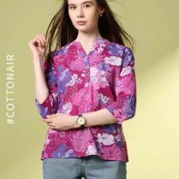 Women Floral Print Regular Fit Tunic-image-4